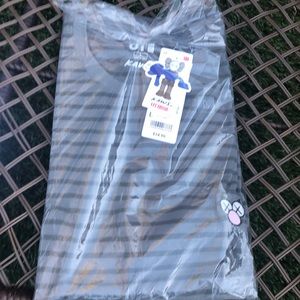Kaws Uniqlo Gray Striped Shirt